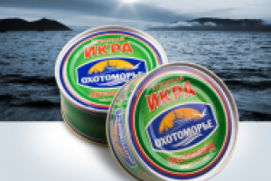 Дизайн этикетки икры. Охотоморье.