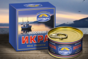 Дизайн упаковки икры без консервантов. Охотоморье.