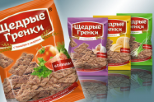 ТМ "Щедрые гренки" упаковка гренок