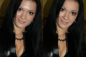 Ретушь фото девушки брюнетки