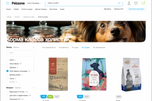 Дизайн интернет-магазина Petzone