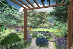 Проект озеленения частной территории, визуализация