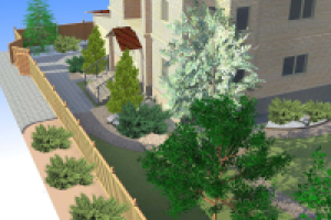 Проект озеленения частной территории, визуализация