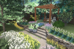 Проект озеленения частной территории, визуализация