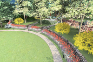 Проект озеленения частной территории, визуализация