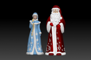 3D модели Дед Мороза и Снегурочки для прессформ
