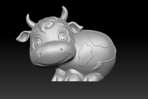 3D модель  мультяшной коровы для 3D печати