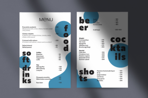 дизайн меню для бара