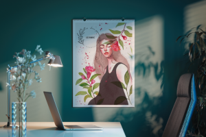 постер с девушкой