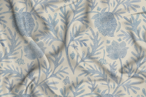 нежный голубой принт с эффектом потертости