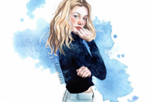 девушка в черной водолазке