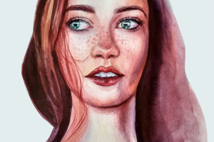 акварельный портрет девушки