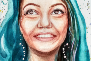 акварельный портрет девушки