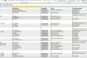 Сбор инфо о ТЦ по определенным критериям