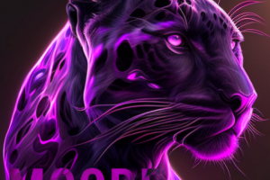 Логотип для стримера Moore с пантерой и Текстом.