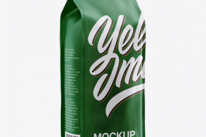 Matte Coffee Bag Mockup - Half Side View