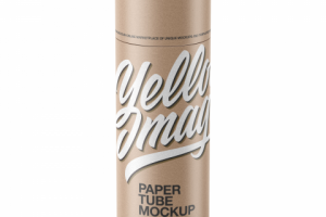 Kraft Tube Mockup - Front View (High-Angle Shot)