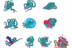 Стикерпак с фирменным маскотом