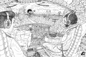 Иллюстрация в графике "Новый свет"