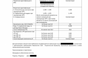 Сертификат испытаний продукта Англ.-рус.