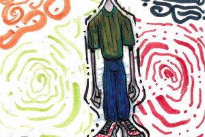 boy with cool haircut and background