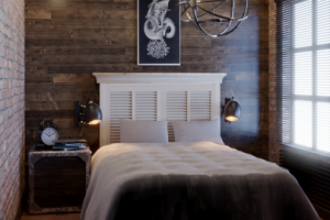 Спальня в стиле лофт