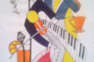 Эскиз панно для кофейни "Кофе-блюз".