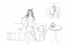 девушка кошка