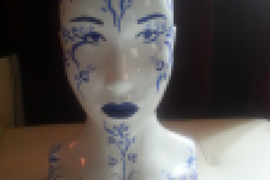 роспись головы под гжель