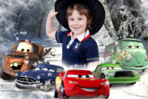 новогодний шаблон на мультфильм "Тачки"