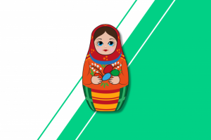 Векторная картинка "Русская матрешка"