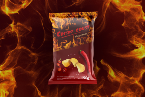 Дизайн упаковки чипсов "Crispy crust"