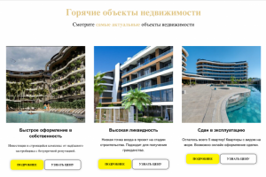 Разработка сайта для агентства недвижимости в Турции