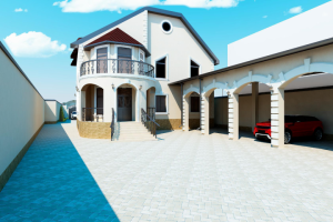 дизайн фасада дома и прилегающей территории