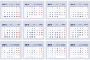 Календарная сетка 2011год 11х9,5 см, 14 листов, разные цвета