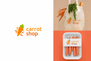 Логотип продуктового магазина Carrot Shop