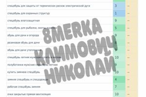 Вывод в топ "Спецодежда"