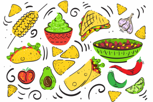 Векторная иллюстрация для ресторана мексиканской кухни