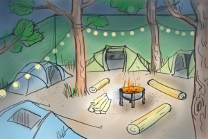 Эскиз палаточного лагеря