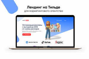 Лендинг на Тильде для оптимизатора рекламы