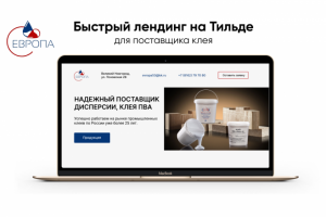 Лендинг на Тильде для поставщика клея