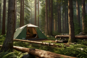 Логотип для компании по организации отдыха в лесу, фото стиль.