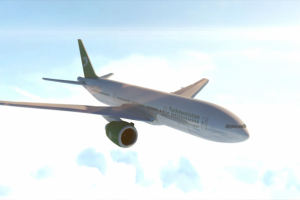 Boeing-777 Boeing-777 Облет камеры вокруг летящего самолета.