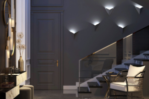 Дизайн холла в коттедже в Подмосковье.