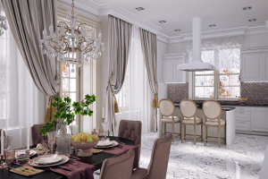 кухня-столовая в Клязьминском Парке в Подмосковье