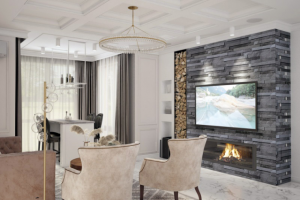 Гостиная с камином. Санкт-Петербург