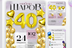 Инфографика карточки товара Набор шаров