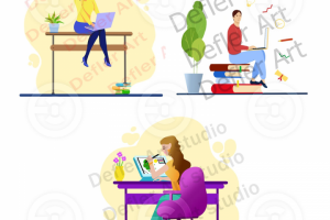 Иллюстрации в стиле flat для сайтов и презентаций