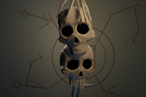 2 skull blender 3d model