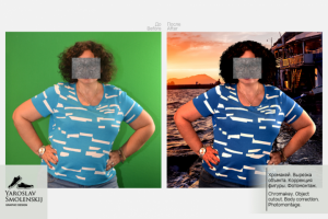 Ретушь, замена фона.